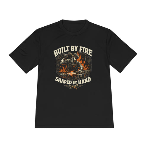 Built by Fire Blacksmith T-Shirt - Vintage Forging Workshop Tee Black