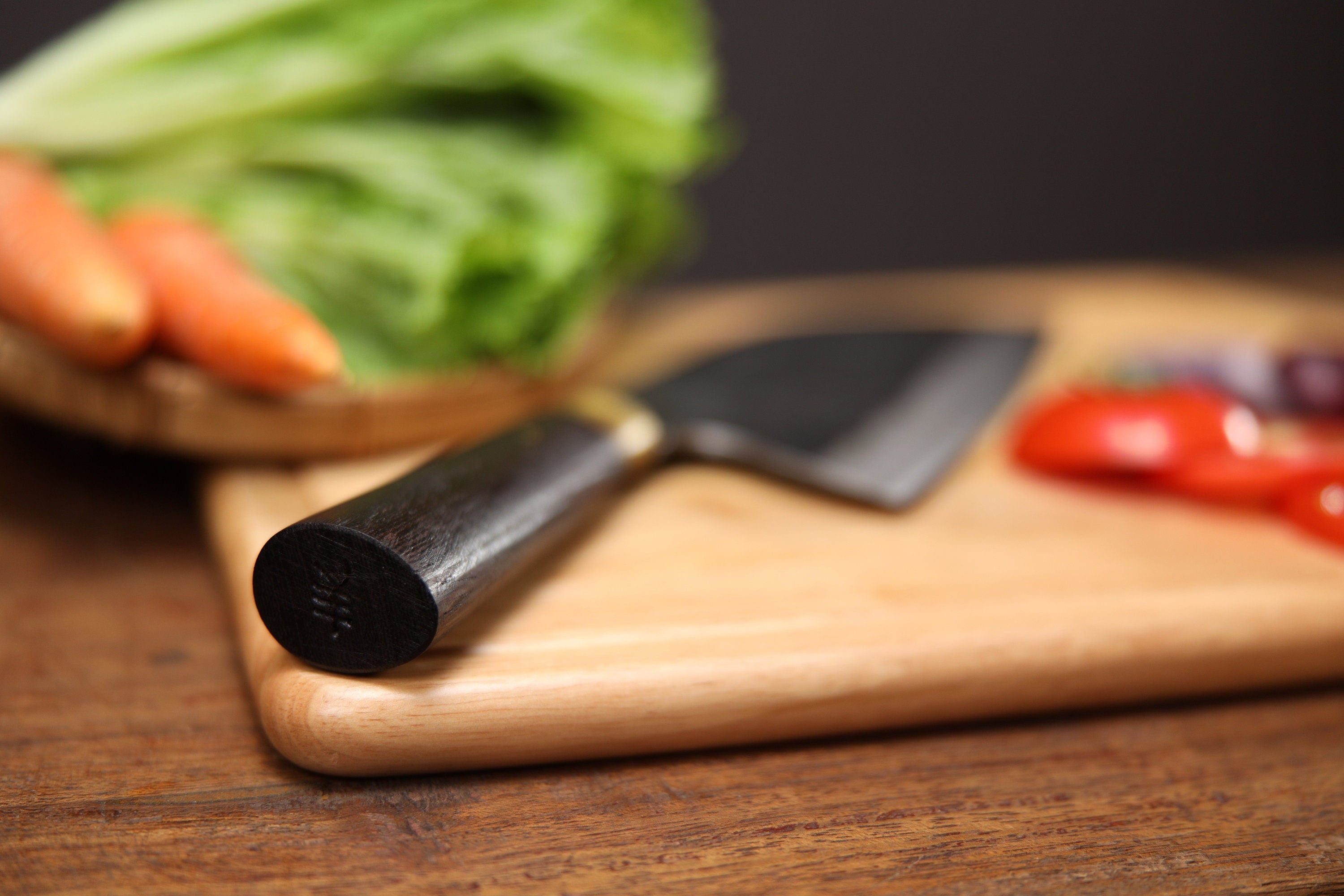 Serbian Chef Knife 205mm – Hand-Forged 52100 Carbon Steel with Walnut Handle