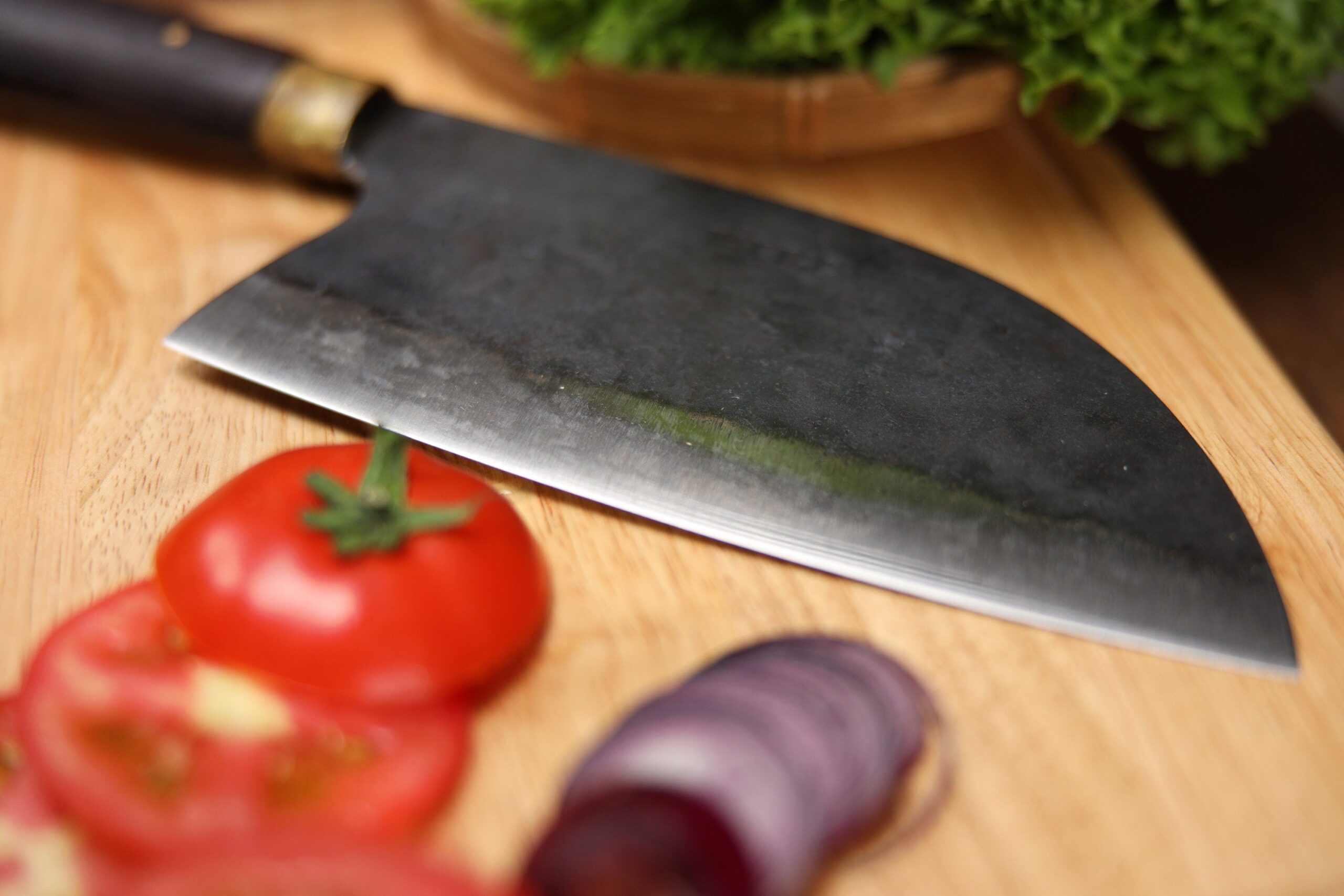 Serbian Chef Knife 205mm – Hand-Forged 52100 Carbon Steel with Walnut Handle - Image 4