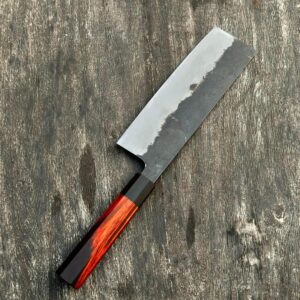 Nakiri Sanmai 180mm – Aogami #2 Blue Steel Core with Octagonal Rosewood Handle